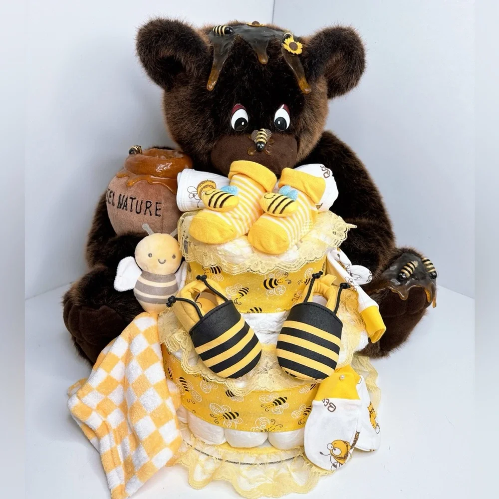 Honey Bee Diaper Cake, Baby Shower gift